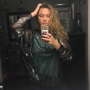 Metallic see through hoodie